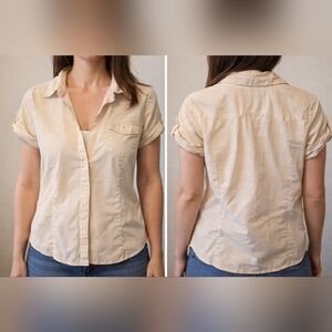 Duck Head Yellow / White With Pink Lining Button-Down Shirt for Women